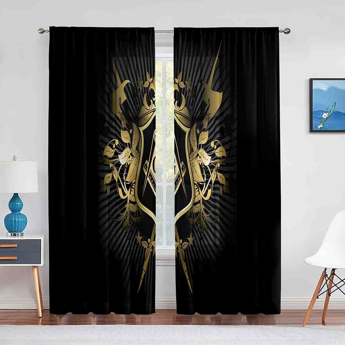 Мейсон Масонский Франкмасонство Эмблема Тюль Вуаль Шторы Для Спальни Оконные Шторы — фото 11