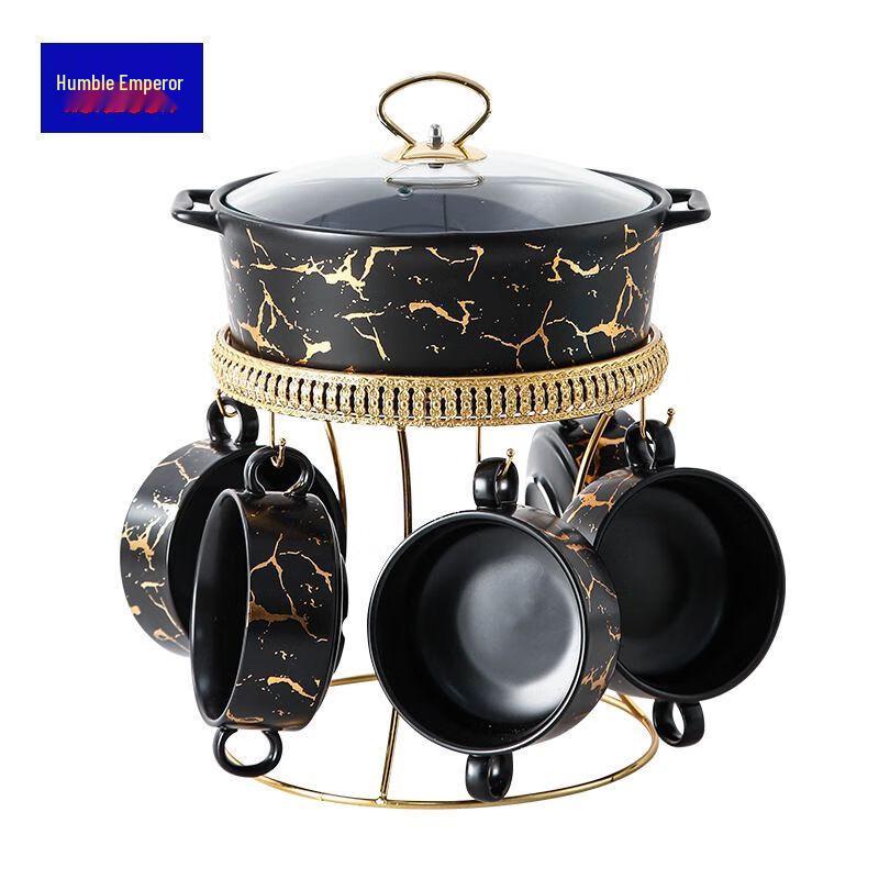 Qianxing Keramik Marmor Suppentopf Set