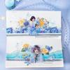1PC watercolor smudging and bronzing PET tape, color paradise series handbook material decoration circular sticker