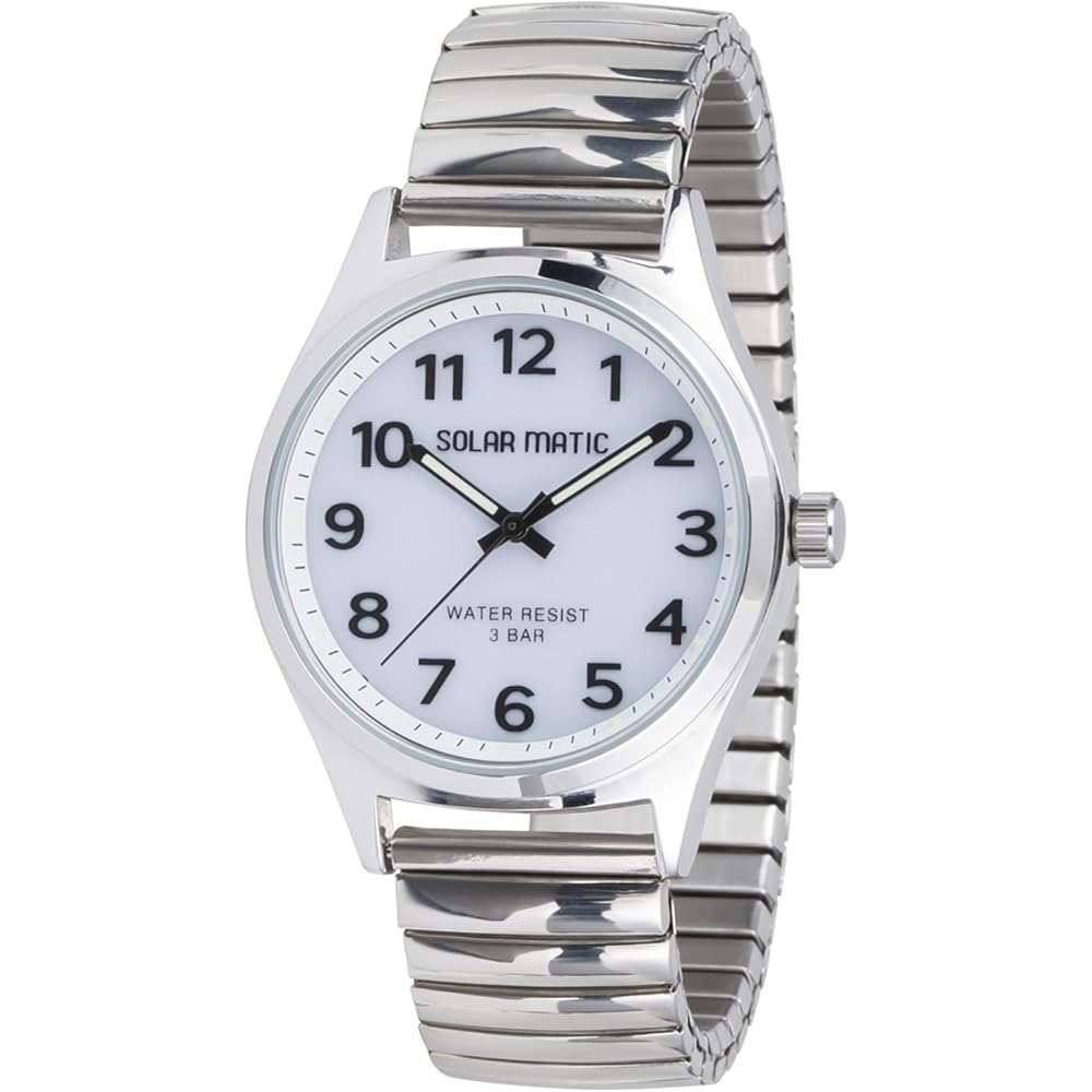 Crepha Analog Women s Solar Powered Watch Metal Band Silver SM-AL169-WTS