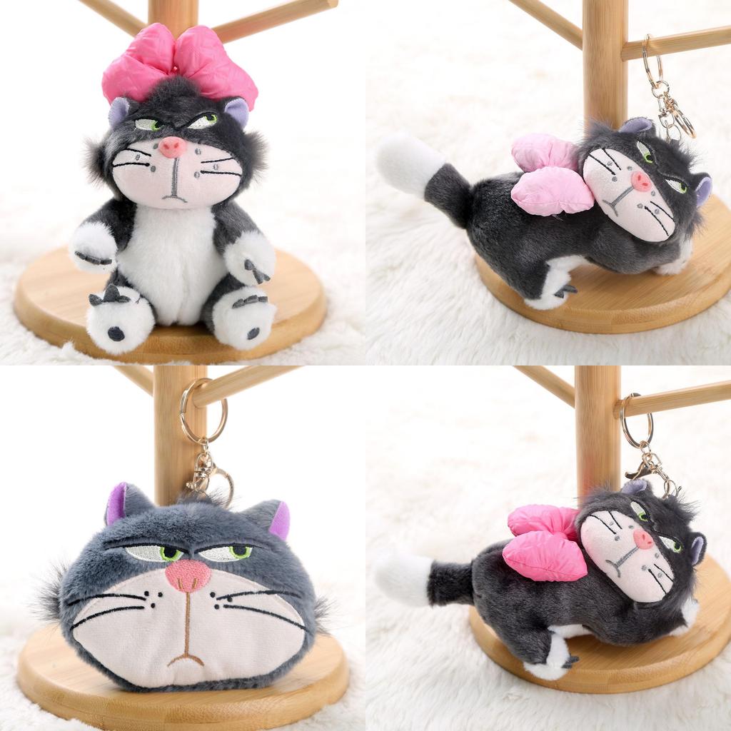 Plush Cat Keychain With Pink Butterfly Bow For Girls Gift And Accessories