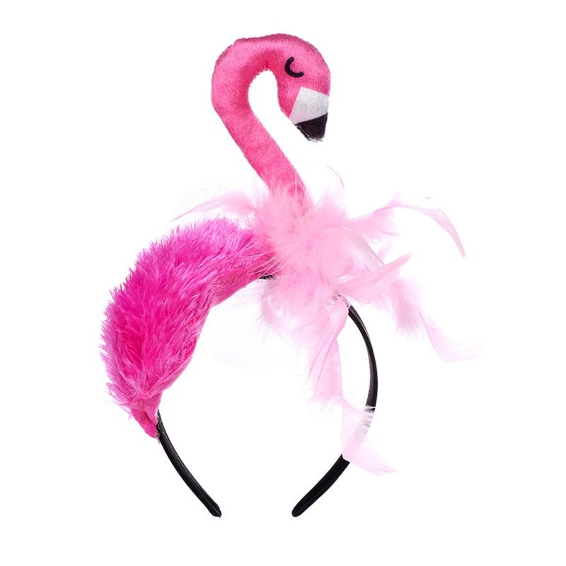 Cute Animals Stuffed Flamingo Hair Hoop Women Headband Makeup for Head Band for Photoshoot Christmas Hair Accessories