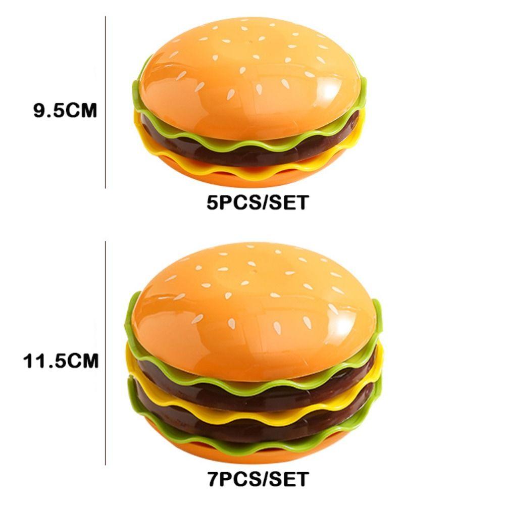 Burger-Shaped Stackable Hamburger Plate Set 5/7 Layers Bone Spit Plate Dinnerware Set Table Decor