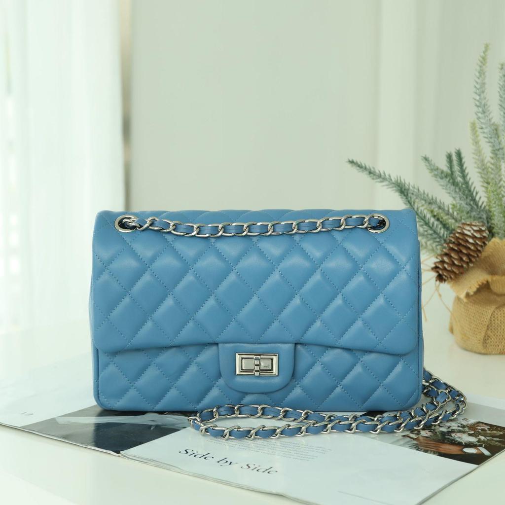 Sheepskin Rhombus Chain Shoulder Bag - 2025 Autumn/Winter Commuter, All-Match, Small Square High-End Ladies' Messenger Bag