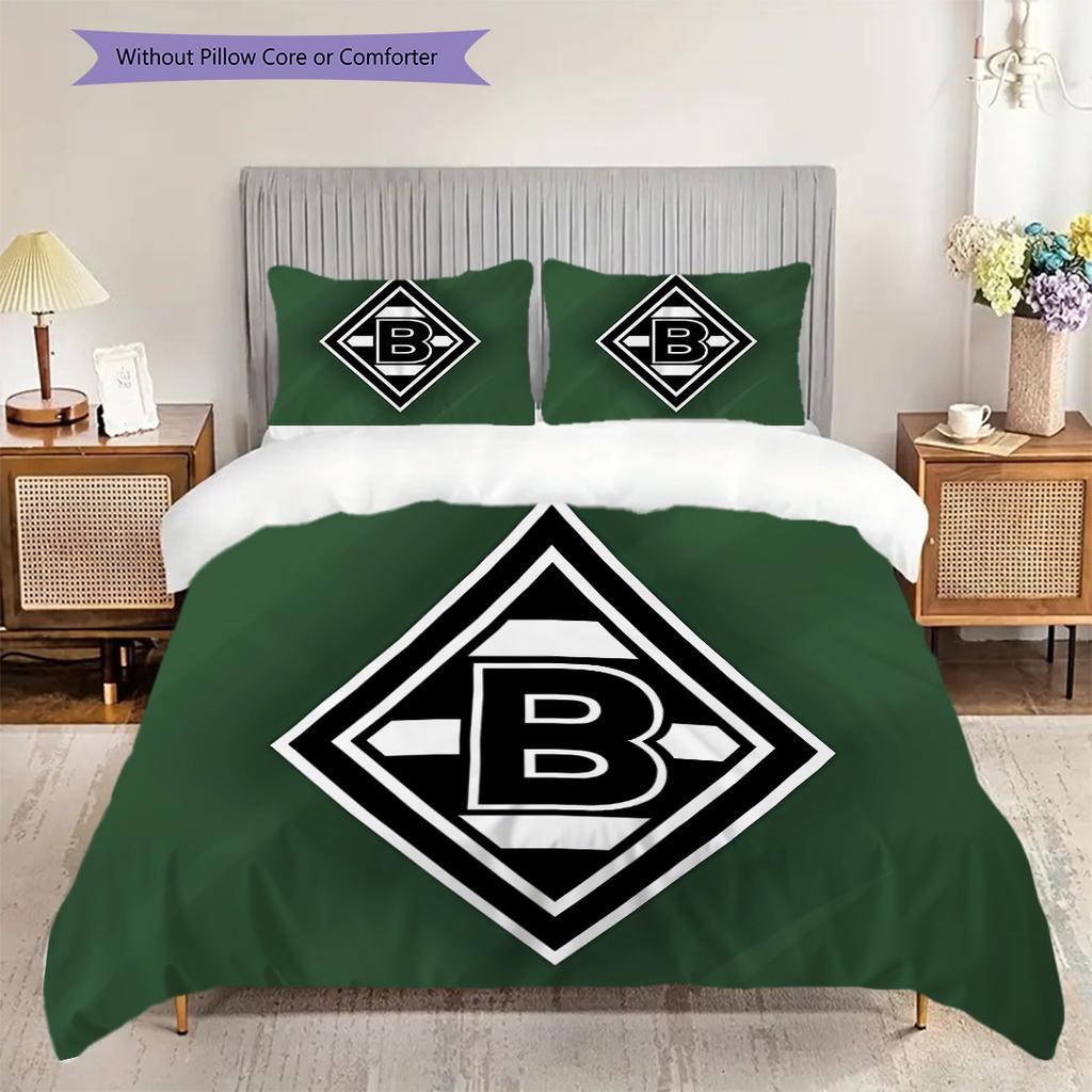 Borussia Muster Bettwäsche Steppdecke Set Bettbezug Kissenbezug Heimdekoration Geburtstagsgeschenk (1 Bettbezug + 2 Kissenbezüge, ohne Füllung)