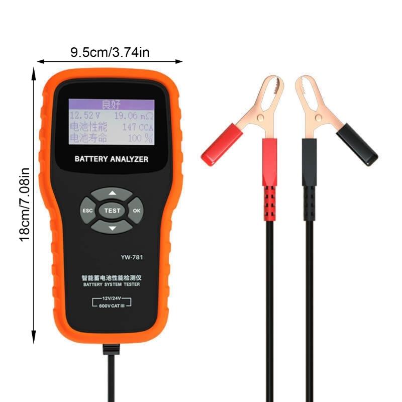 Multifunction Car Battery Tester For Light Trucks SUVs 12V 24V Systems Fast Accurate Diagnostic Device