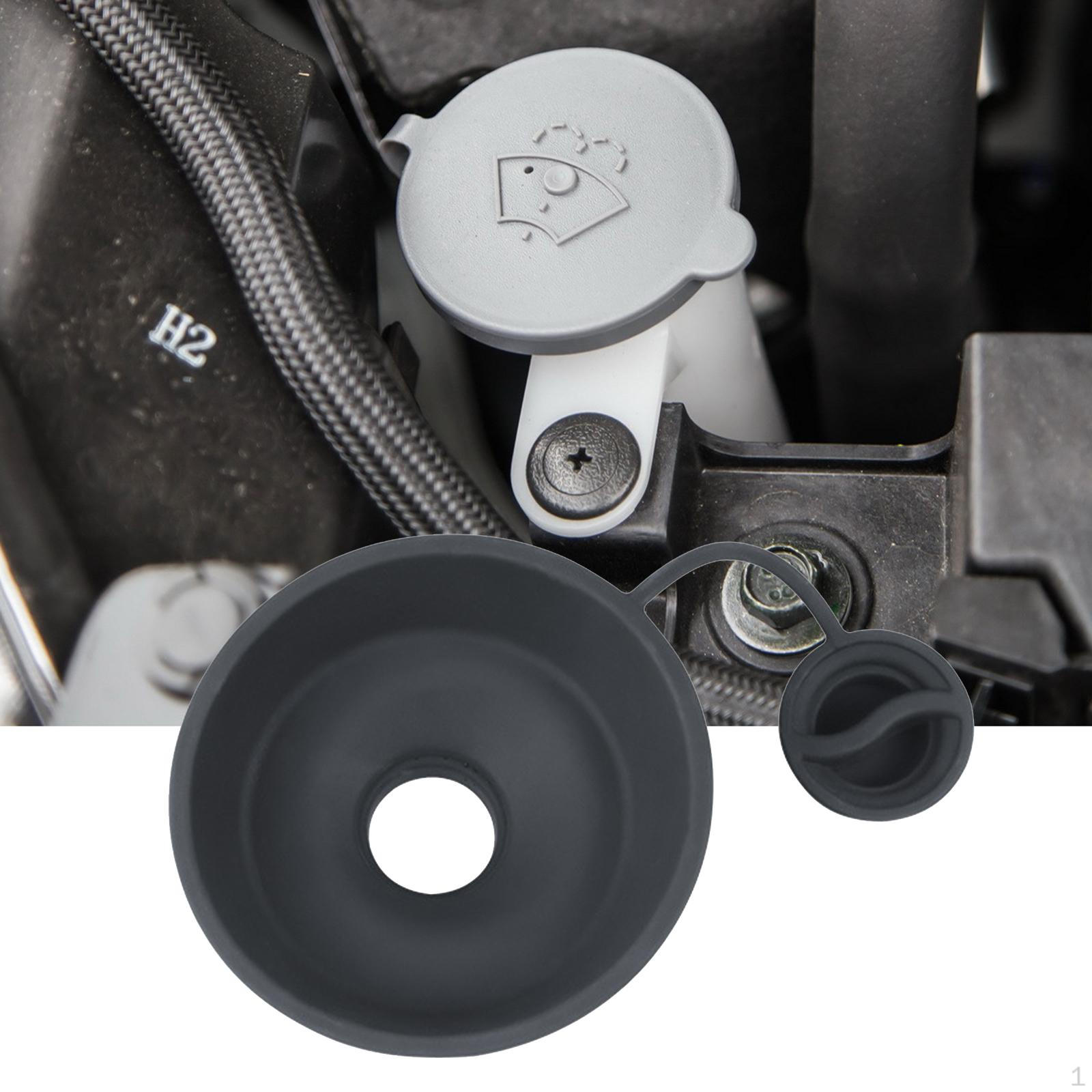 

Windshield Wiper Washer Liquid Funnel Silicone Replace Parts with Cap Black for Model Y 3