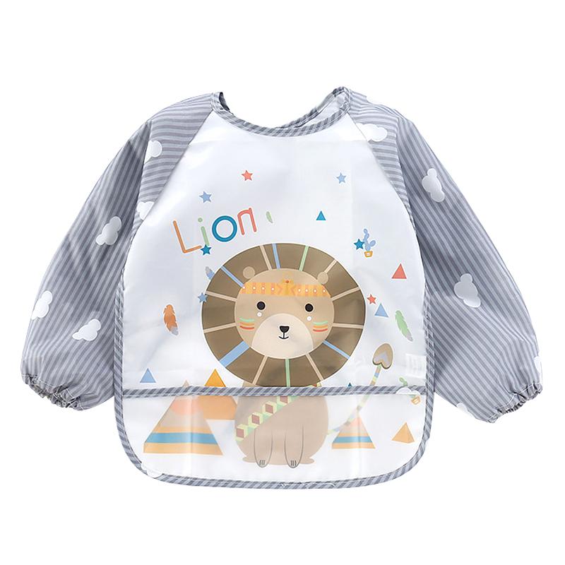 Cute Baby Bibs Toddler Baberos Bavoir Waterproof Long Sleeve Apron Cartoon Animals Children Feeding Smock Bib Baby Stuff 0-3Y
