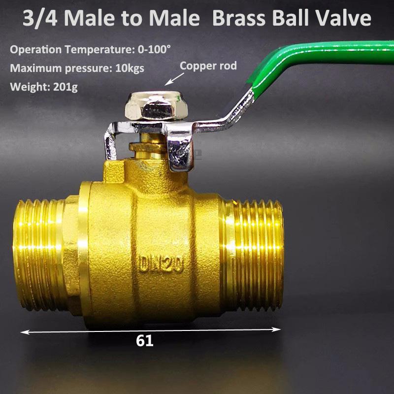 Brass Ball Valve 3/8'' 1/4'' 1/2" Male To Female Thread Connector Joint Copper Pipe Fitting Coupler Adapter 8/10/12mm Hose Barb