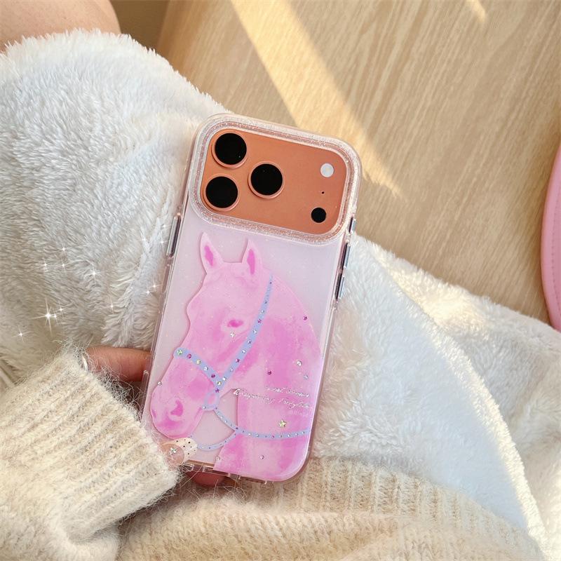 

Dreamy Iridescent Star Pony Chain Phone Case for iPhone 17, 16 Pro Max, 15, 14 iPhone 14 Pro Max