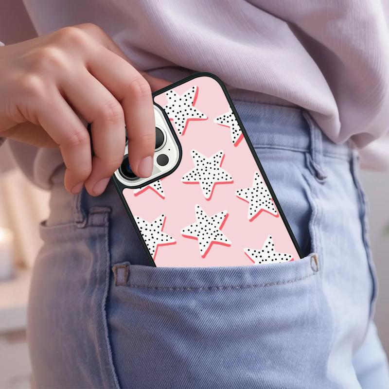 preppy stars lightning pink Phone Case For iPhone 17 Air 15 16e 14 13 Pro Max Coque 12 11 Pro Max PLUS cover