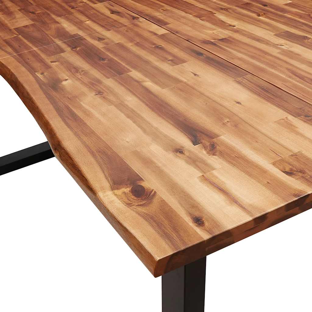 Dining Table with Live Edge Solid Acacia Wood 200x90x75 cm