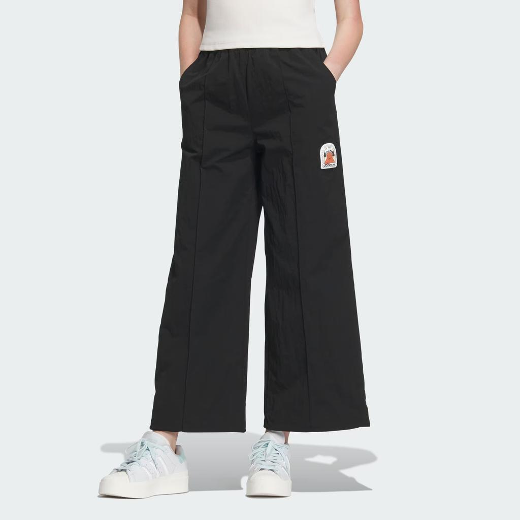 Adidas Originals Adventure Pants Solid Color Logo Wide Leg Sports Trousers Women Bottoms Black IU4810