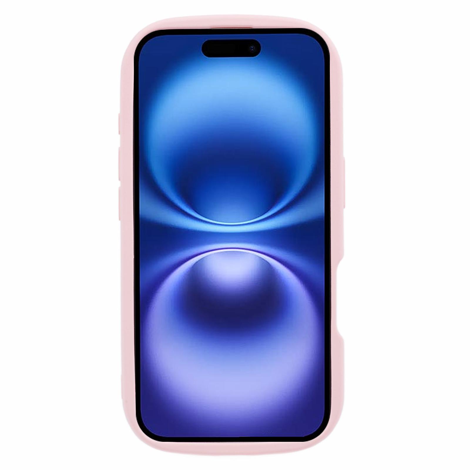 

For iPhone 16 Plus Case Candy Color Phone Shell Rubberized TPU Cover Pink