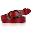 Ladies Cowhide Belt Pin Buckle Leather Belt Casual Fine Belt