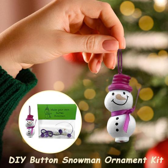 DIY Christmas Button Ornament Button Snowman Xmas Tree Decoration Kit Hanging Button Santa Claus Craft Set for Kids Adults Festive Home Decor