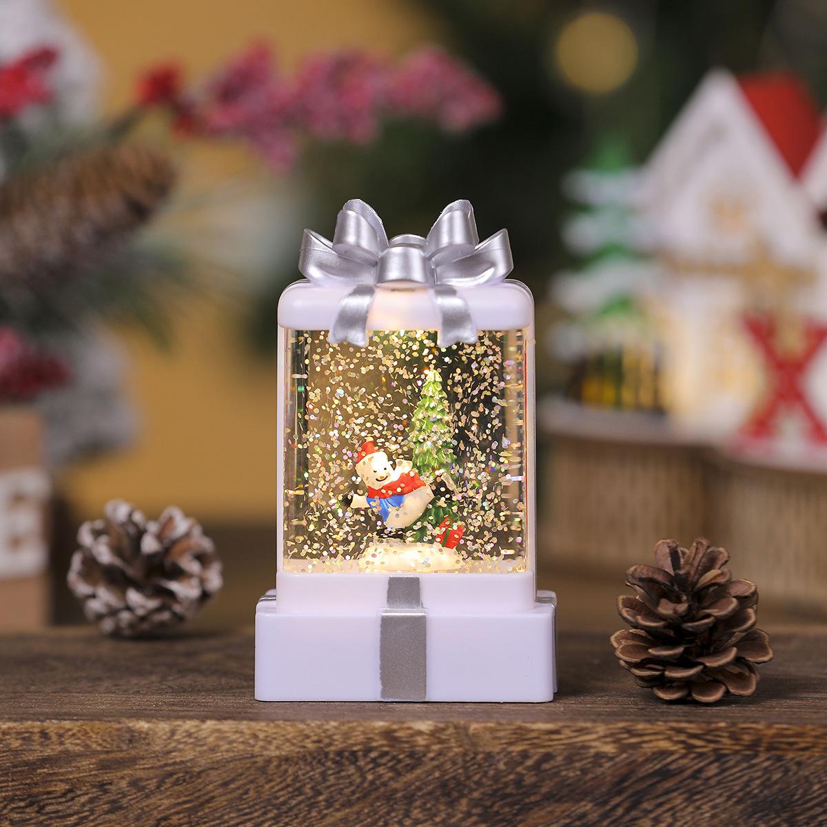 New Luminous Santa Claus Resin Ornament Night Light Christmas Gift Lantern