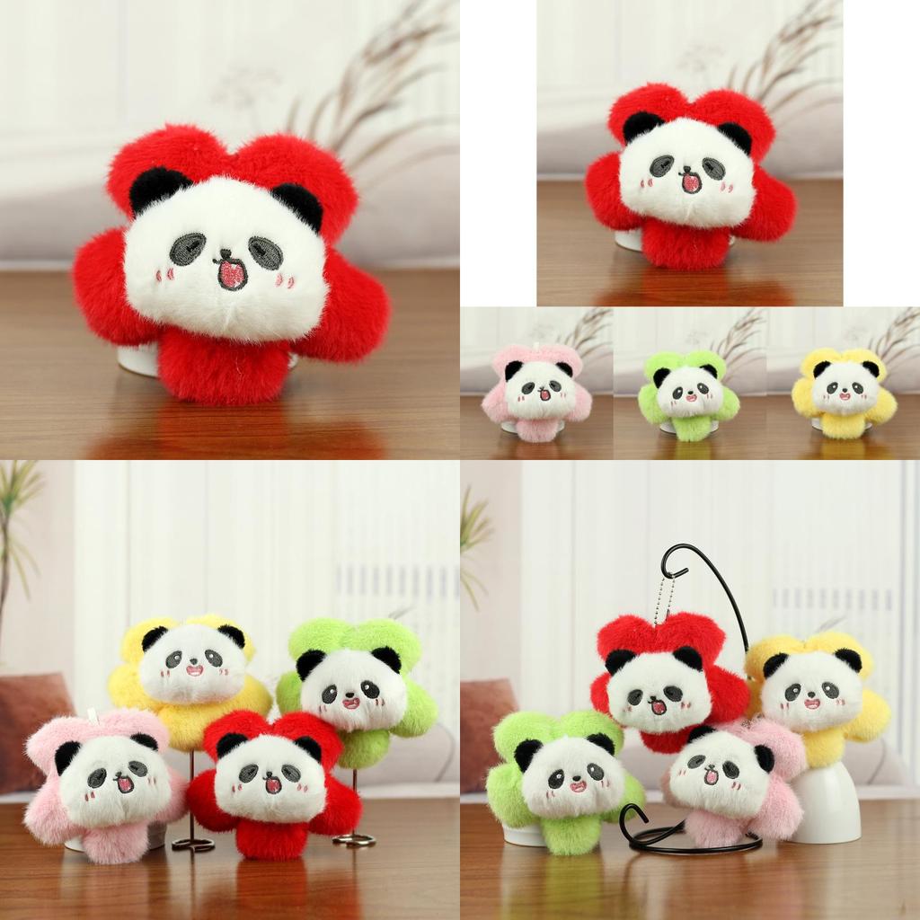 Soft And Cuddly Panda Plush Toy With Lovely Floral Features Perfect For Keychains
