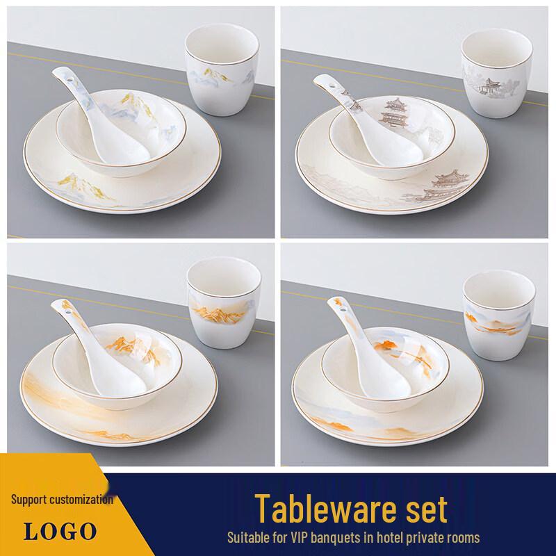 New Chinese Style Decorative Ceramic Tableware Set