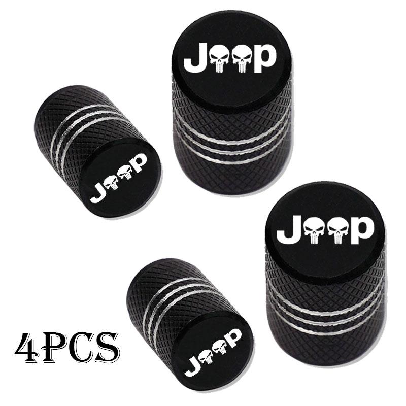 For Jeep Renegade Compass Wrangler Patriot Grand Cherokee Rubicon Car Wheel Tire Valve Caps Tyre Stem Covers Airdust Waterproof