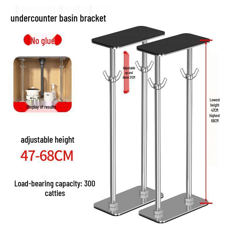 Teleskopische Unterschrank-Spülbecken-Stützstange - Kein Bohren erforderlich