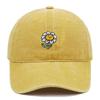 Korean Style Sunflower Embroidered Cotton Baseball Cap with Sun Protection