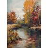 Abstract Oil Painting on Canvas Print Landscape Autumn Forest The River Canvas Posters Wall Art Picture Living Room Decoration