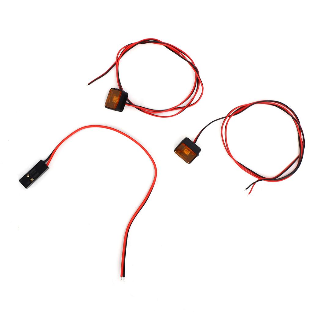 RC Car LED Lights Easy Installation Positive and Negative Power Headlight for Remote Control Cars Orange