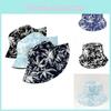 Tropical Palm Print Fisherman Hat With Wide Brim 100% Polyester Sunshade For Summer Adventures
