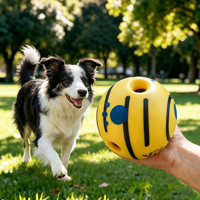 Giocattolo per cani da compagnia: Palla Autorotante Sorridente – Resistente ai Morsi, Emette Suoni per Digrignamento dei Denti, Sollievo dalla Noia e Divertimento.