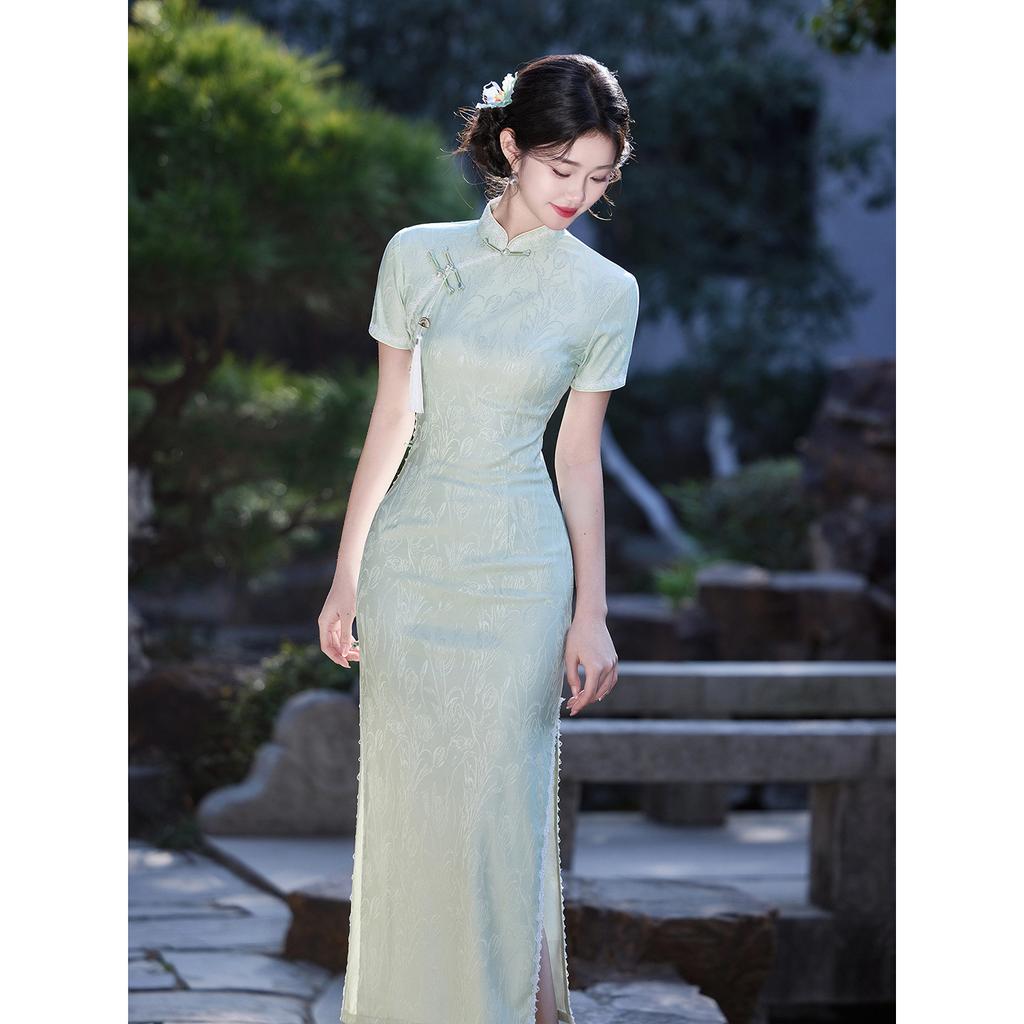 Summer cheongsam green 1011 new improved new Chinese-style young temperament dress high-end test dress