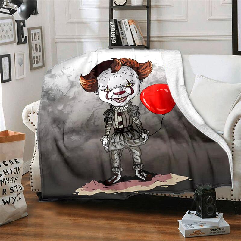 1pc Blanket Pennywise the Dancing Clown Print Design, Lightweight Blanket for Sofa, Bed- Soft &Warm, Gift for All Seasons Like Christmas, Halloween
