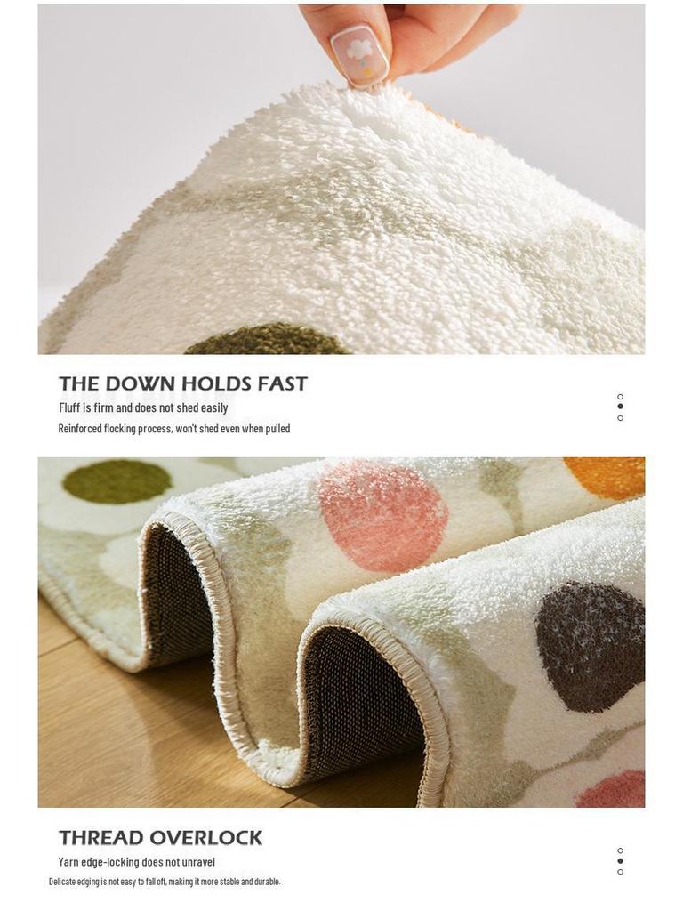 Japanese Wabi-Sabi Faux Cashmere Rug – Cool-Insulating, Water-Absorbent, Plush for Living Room, Bedroom, or Bedside Use