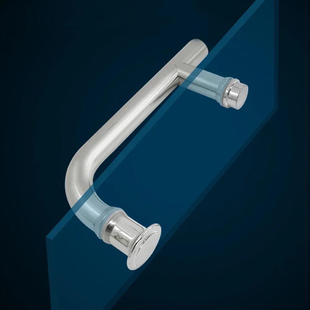 Stainless Steel Shower Handle Single Handle Bathroom Glass Door Handle Sliding Door Pull Household Hardware