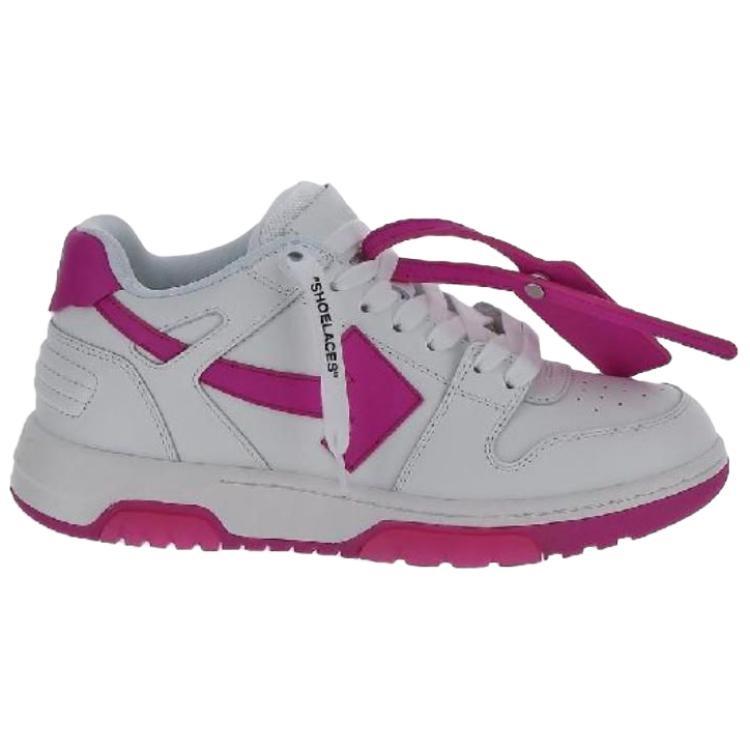 (WMNS) Off-White Out Of Office Calf Leather 'White Purple' Women's OWIA259F22LEA0010132