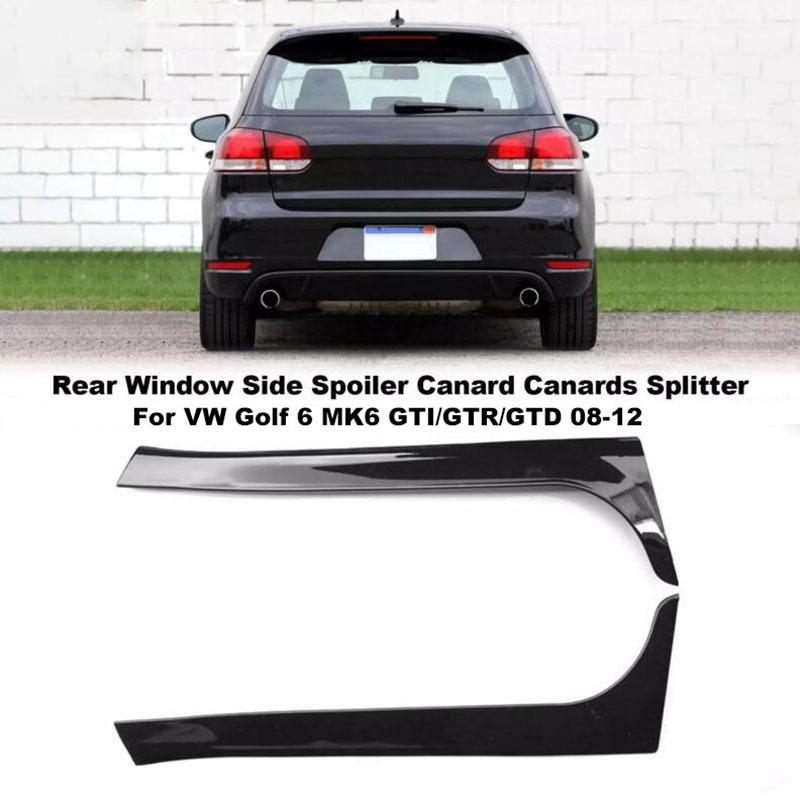Pro VW Golf 6 MK6 GTI GTR GTD 2008-2012 Zadní boční spoiler na okno Canard Canards Splitter Dekorace exteriéru vozu Plastový levý pravý