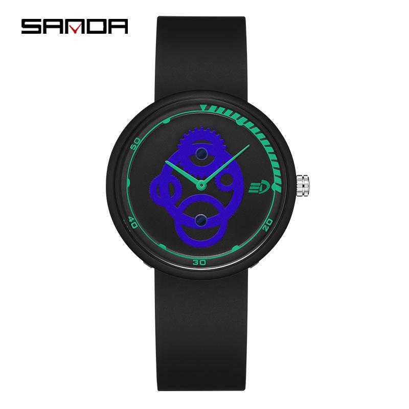 SANDA Die neue minimalistische Elektronikuhr für die Mittelstufe, Herren- und Damenuhren, einfache wasserdichte Silikonuhr
