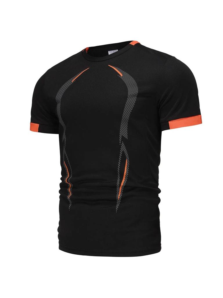 Sommer Sportbekleidung Gym Atmungsaktives T-Shirt Herren Schnelltrocknendes Jogging T-Shirt Herren Trainingsshirts Fitness Tops Lauf-T-Shirt