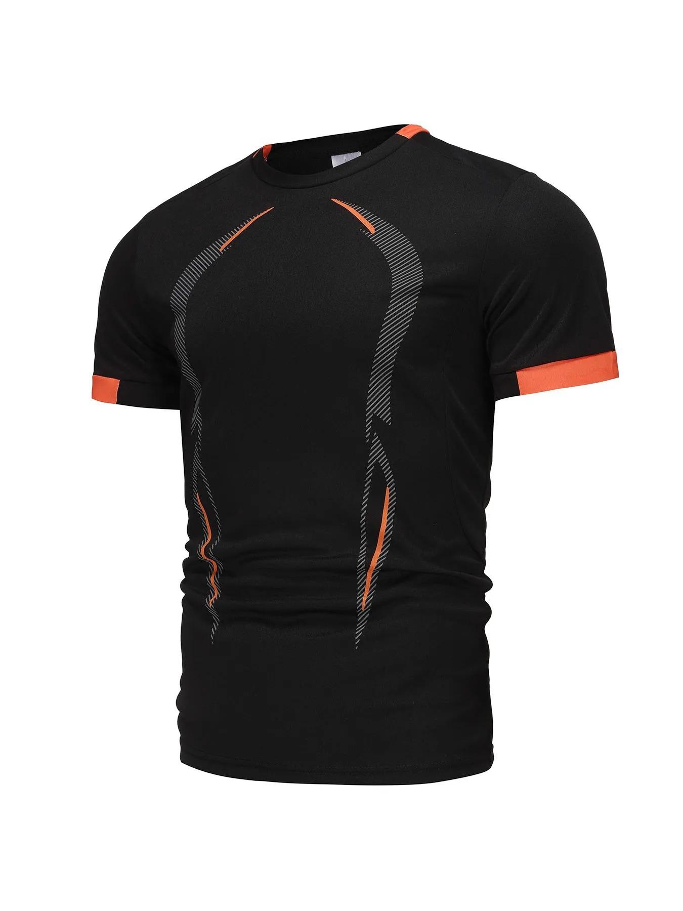 

Летняя спортивная одежда, дышащая футболка для спортзала, мужская быстросохнущая футболка для бега, мужские тренировочные футболки, топы для фитнеса, беговая футболка XXL чёрный