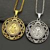 Medaglia di San Benedetto Cattolico con Strass Collana in Acciaio Inossidabile per Donne Uomini Catena Color Oro Gioiello Regalo san benito