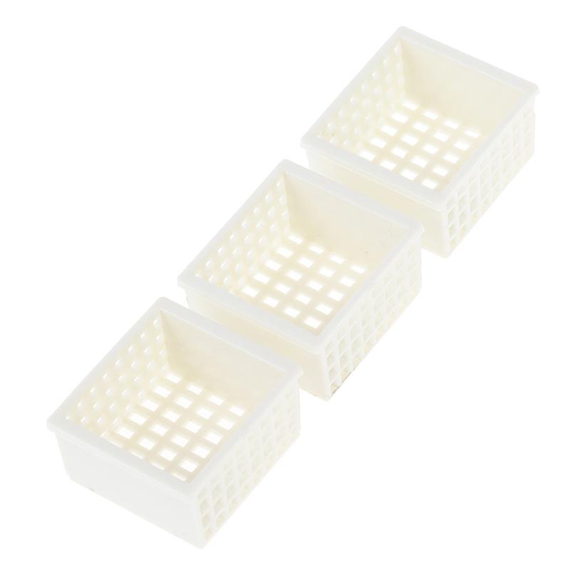 3Pcs 1/12 Dollhouse Miniature Plastic Frame Hand-Woven Storage Basket Decoration