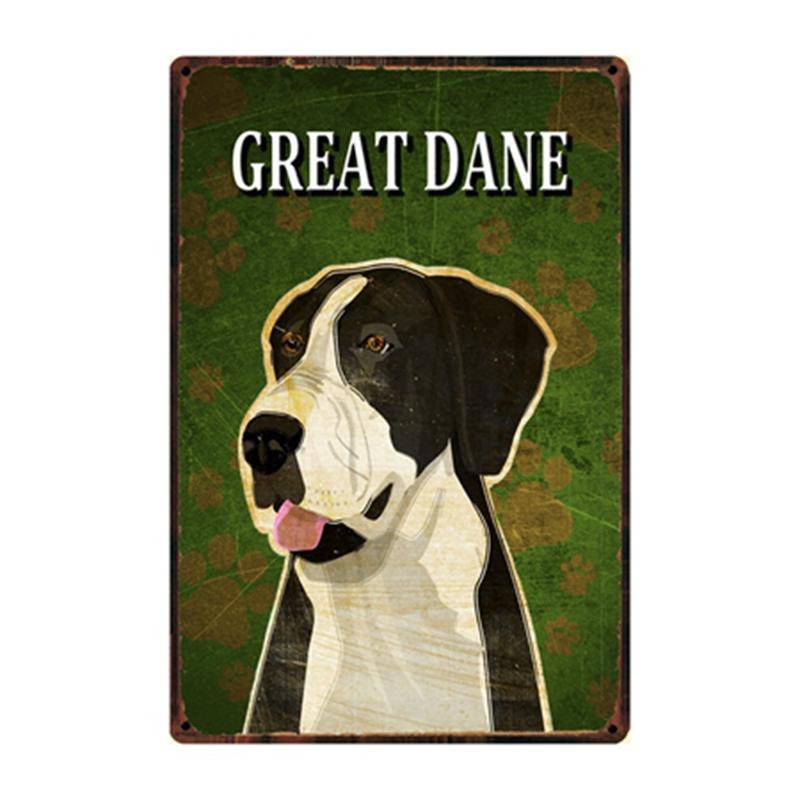

[ Kelly66 ] Dogs Great Dane Metal Sign Tin Poster Home Decor Bar Wall Art Painting 20*30 CM Size y-2213