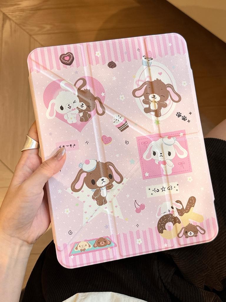Cute Rabbit Tablet Case for IPad Pro 11 M2 M3 M4 M5 A16 2025 Air4 5 6 7 12.9/13/9.7/10.2/10.5/9.7in 5th 6/7/8/9 10th 11th Cover