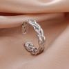 Stainless Steel Braid Twist Open Ring Women Gold Wedding Band Rings Kpop Party Jewelry Gift for Friends Lover