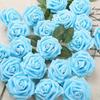 30 Stück Babyblau Künstliche Rosen mit Stielen, Schaumstoff-Fake-Blumen für DIY-Hochzeitssträuße, Babyparty, Partydekoration (Hellblau)