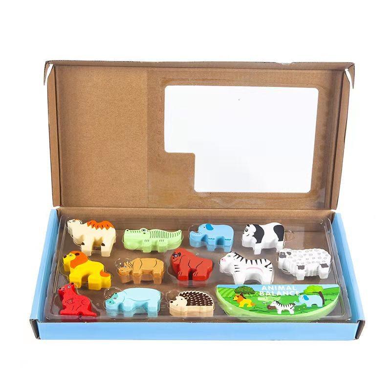 Dinosaur Balance Stacking Blocks - Wooden Animal Toy for Early Cognitive Development