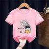 Cute Cat Graphic Kids Tshirts Summer Short Sleeve Tees Cartoon Animal Boys Girls Clothes Kawaii Kitten Tops Y2K Children Tshirt