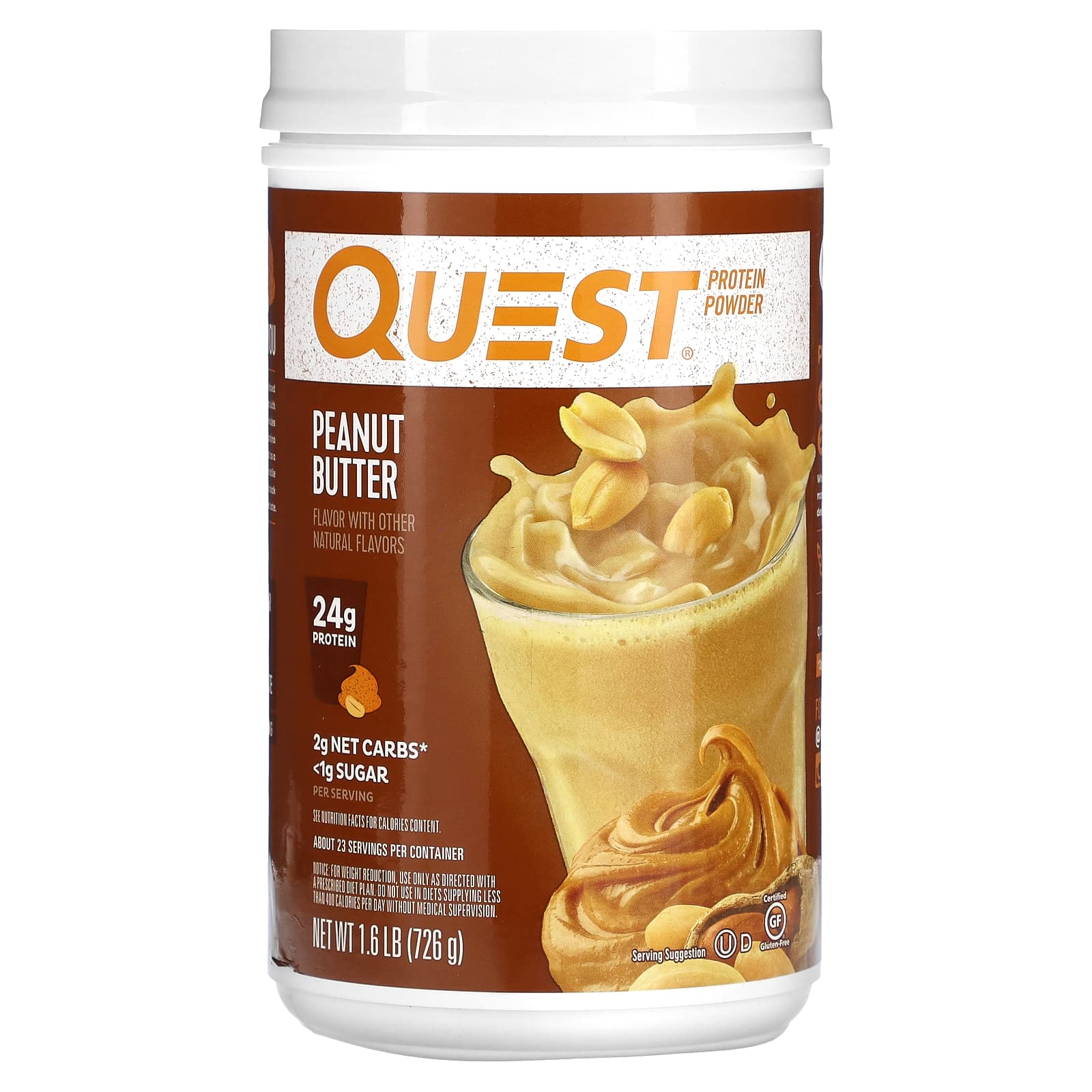 

Quest Nutrition, Protein Powder, Peanut Butter, 1.6 lb (726 g)