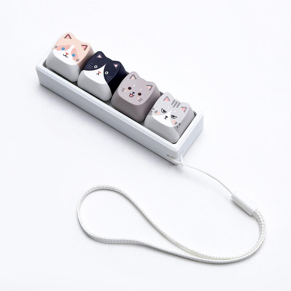 Cat Shape Keycap Fidget Keychain Lightweight Finger Press Toy Keyring Sensory Toy