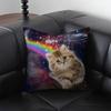 Funny Rainbow Cat Pillow Case Fashion Square Pillowcase Bedroom Sofa Room Ins Decoration Leisure